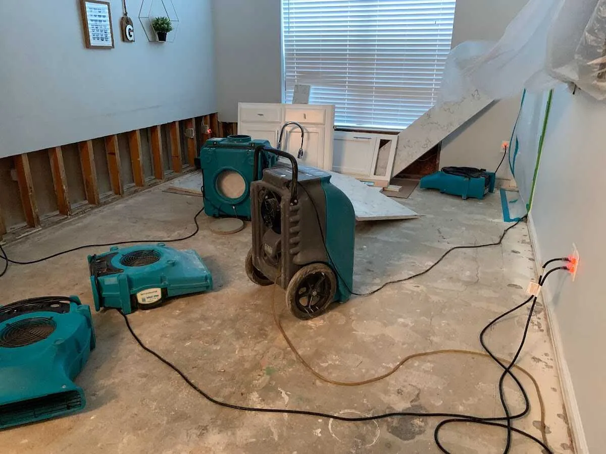 Dehumidifier in flood-cut room for Water Extraction & Removal in Freehold